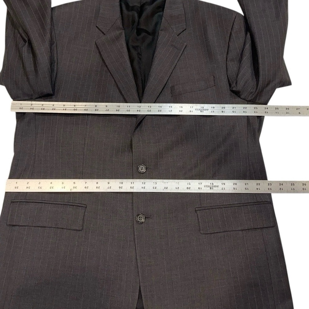 Ralph Lauren LRL 2-Pc Suit Pure Wool Made in Canada Grey Striped 44L / 38x30 - Picture 12 of 16